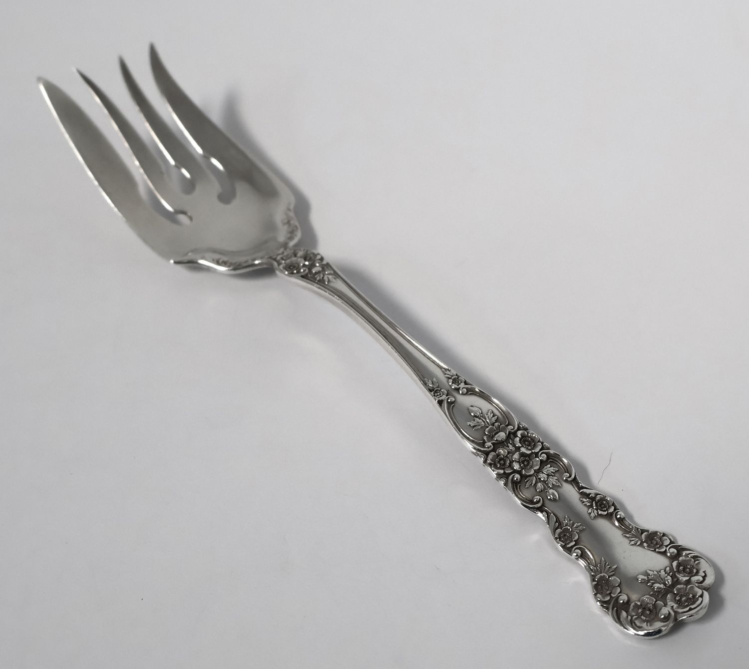 Gorham Buttercup Sterling Silver 8” Cold Meat Serving Fork – Old Mark – No Monogram
