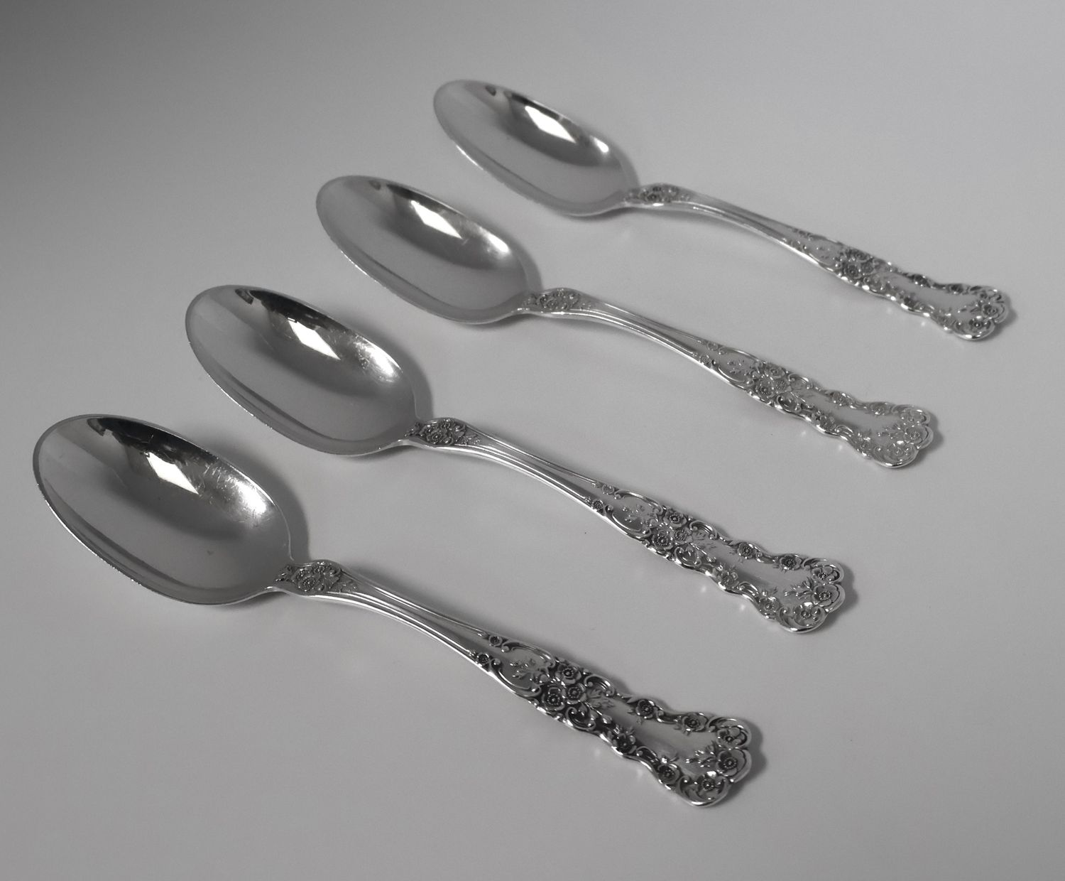 Set of 4 Gorham Buttercup Sterling Silver 5 3/4” Teaspoons – Early Hallmark – No Monogram