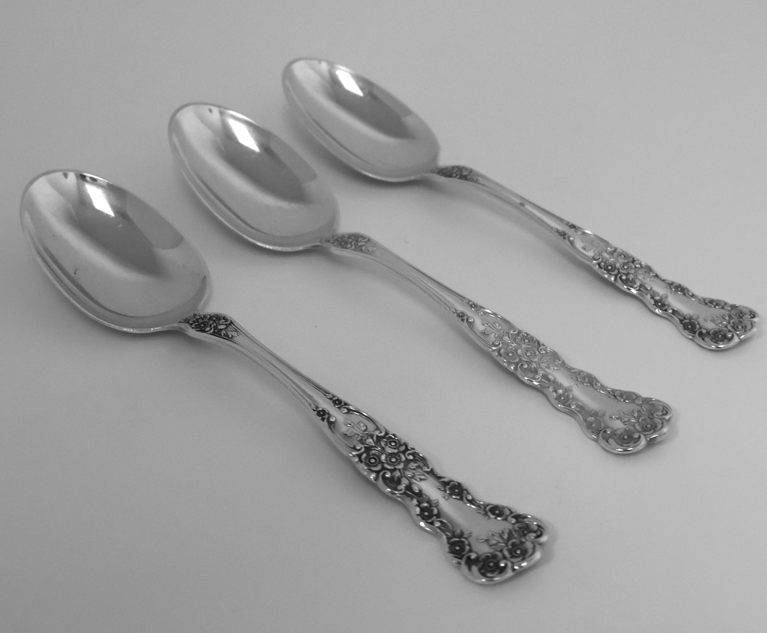Set of 3 Gorham Buttercup Sterling 5 3/4” Teaspoons – Early Hallmark – No Monogram