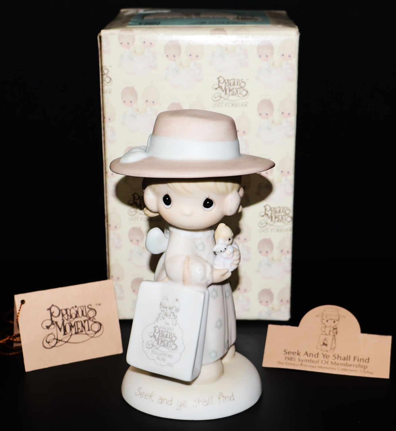 Precious Moments 1985 Figurine “Seek and Ye Shall Find” (E-0005) with Original Box