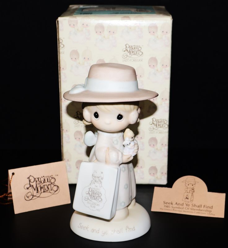Precious Moments 1985 Figurine “Seek and Ye Shall Find” (E-0005) with Original Box