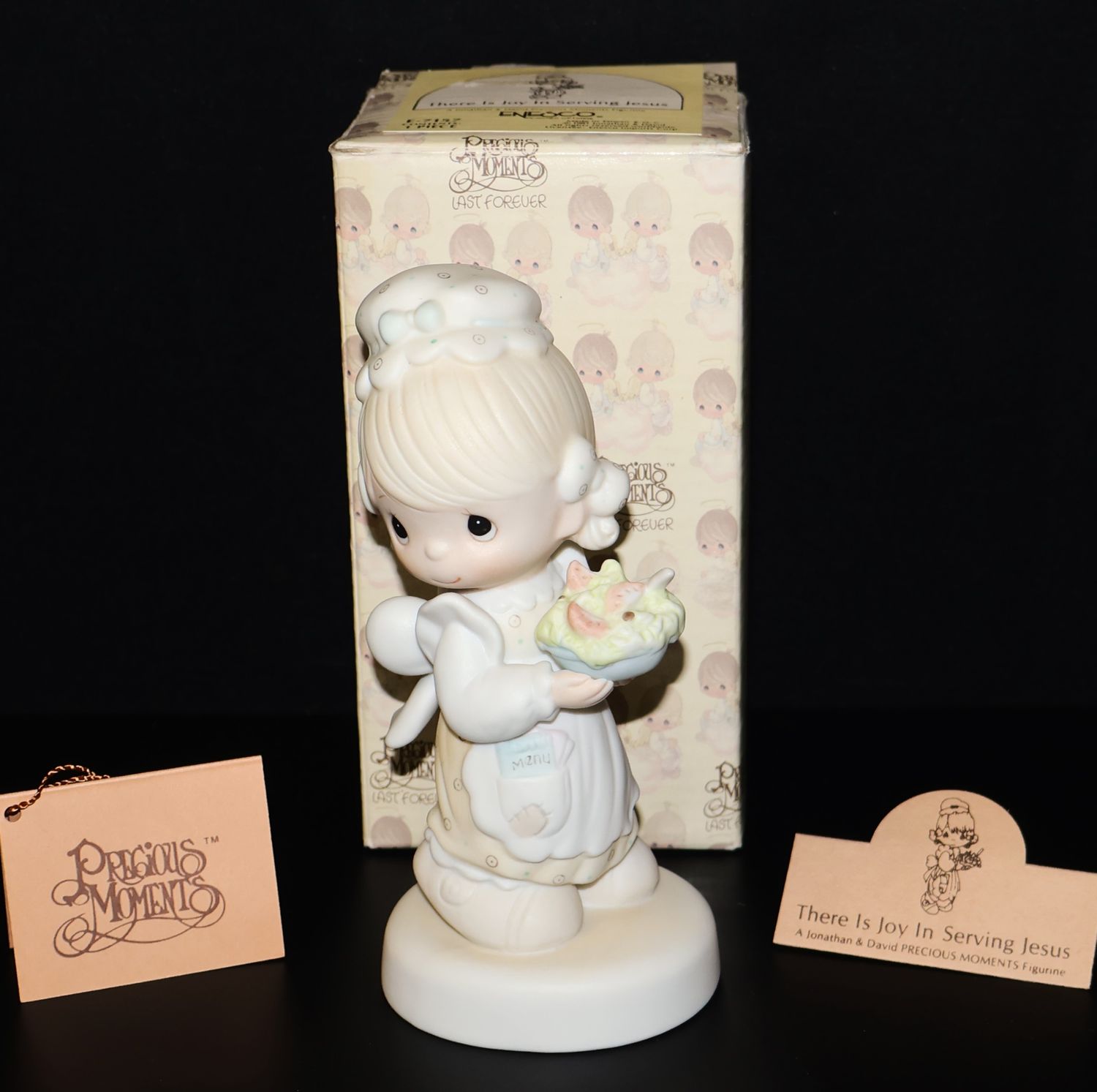 Precious Moments 1981 Figurine “There is Joy in Serving Jesus” (E-7157) with Original Box