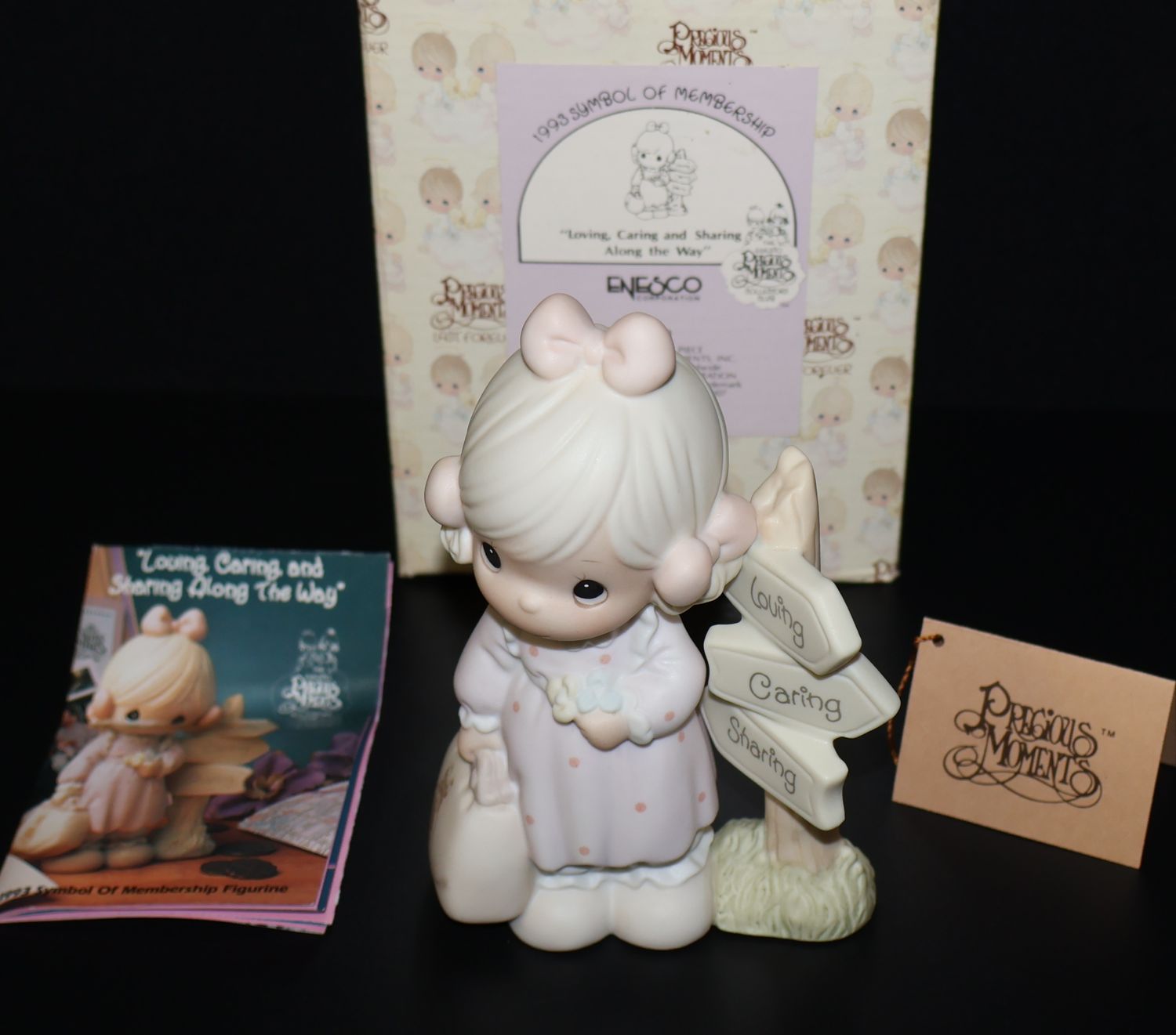 Precious Moments 1993 Figurine “Loving, Caring &amp; Sharing Along the Way” (C0013) with Original Box