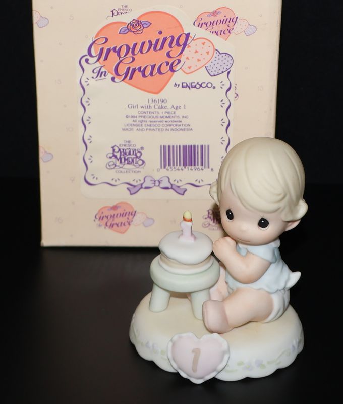 Precious Moments 1994 Growing Grace Figurine “Age 1” (136190) with Original Box