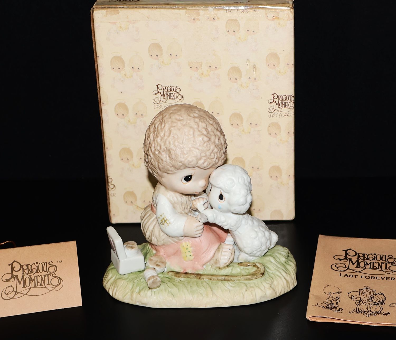 Precious Moments 1976 Figurine “He Careth For You” (E-1377/B) with Box