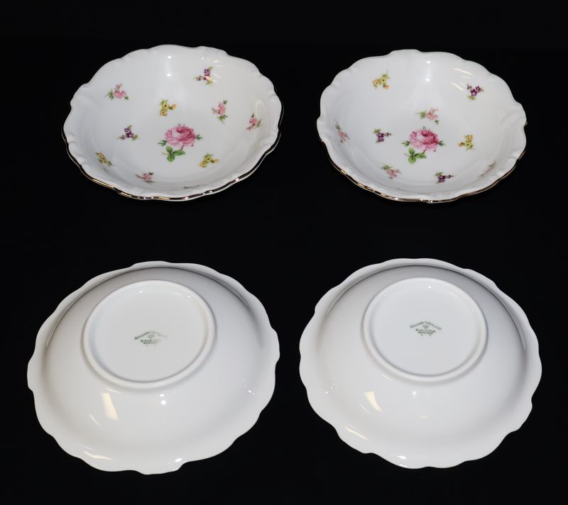 Johann Haviland Rosebud (Set of 4) Porcelain 5 1/8” Fruit Dessert Bowls | Bavaria