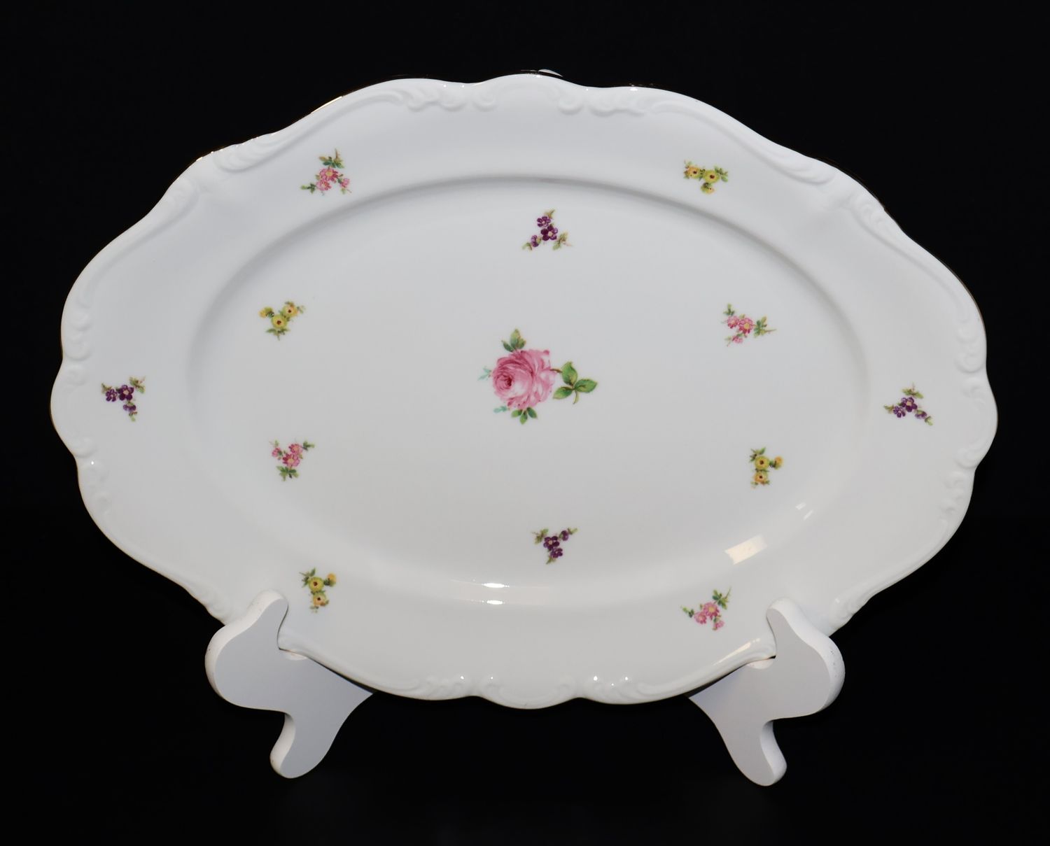 Johann Haviland Rosebud 12 3/4” Porcelain Oval Serving Platter | Bavaria Germany