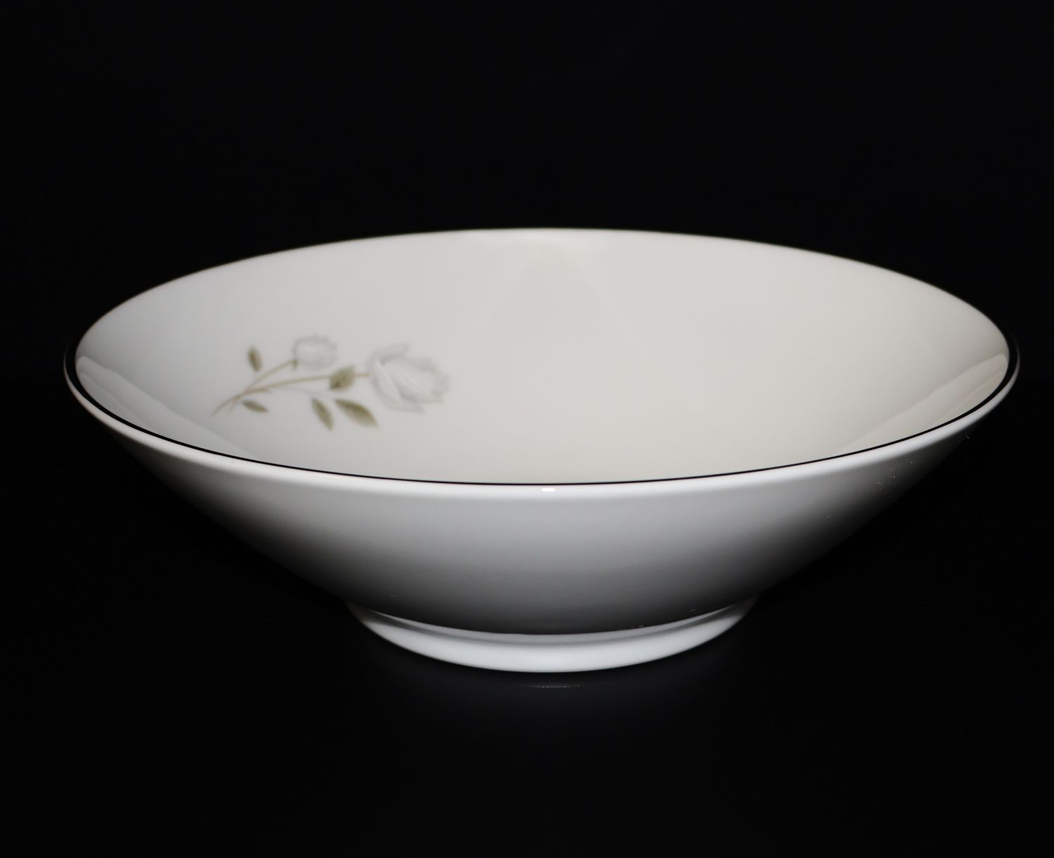 Noritake Altadena 8 3/4” Round Vegetable Serving Bowl – Rose with Platinum Trim | #6437 Japan