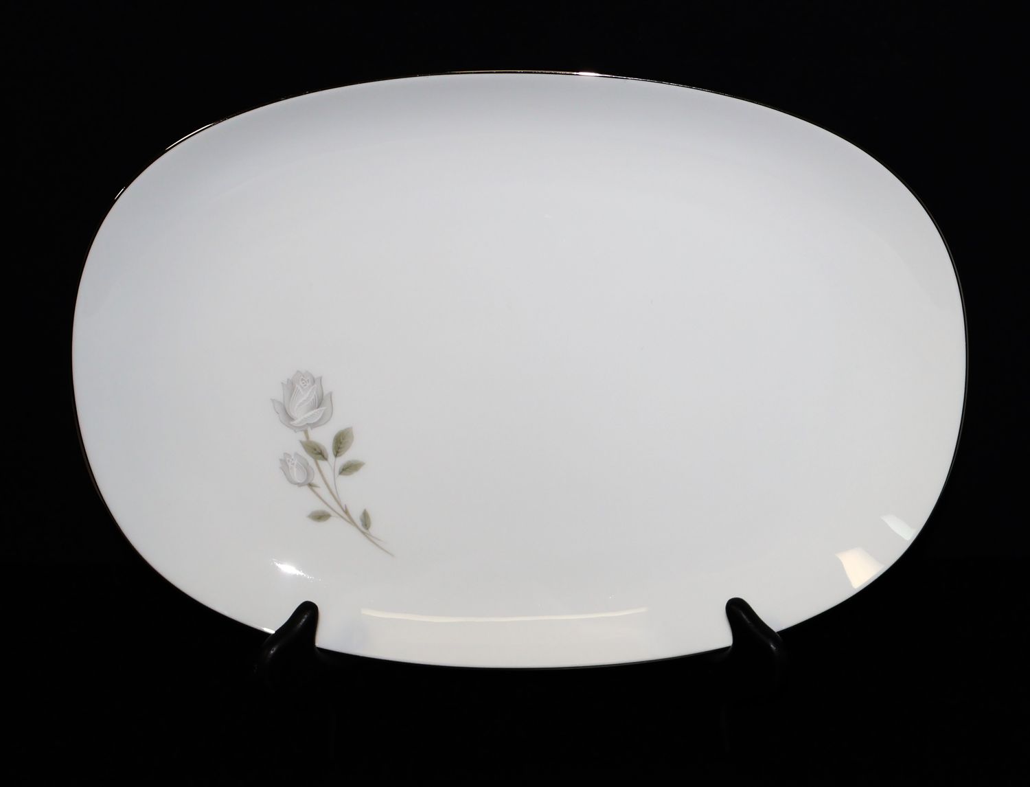Noritake Altadena 13 1/4” Oval Serving Platter – Rose with Platinum Trim | #6437 Japan