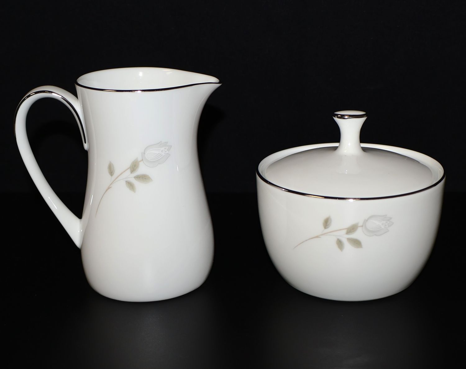 Noritake Altadena 3-Piece Creamer &amp; Sugar Bowl with Lid #6437 | Japan