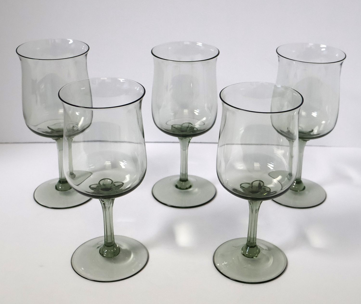 Lenox Crystal Green Mist Water Goblets (Set of 5) | 7 1/8” Tall