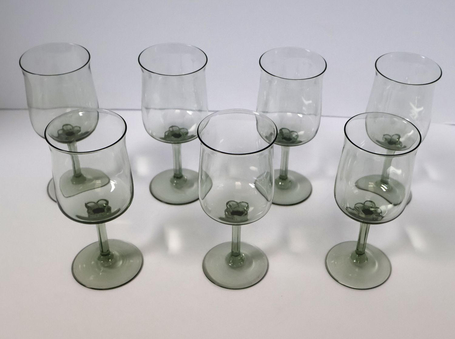 Lenox Crystal Green Mist Wine Glass Goblets (Set of 7) | 6 1/4” Tall