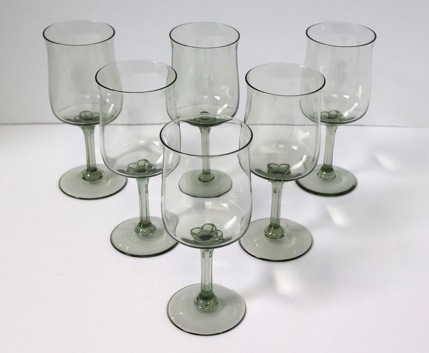 Lenox Crystal Green Mist Wine Glass Goblets (Set of 6) | 6 1/4” Tall