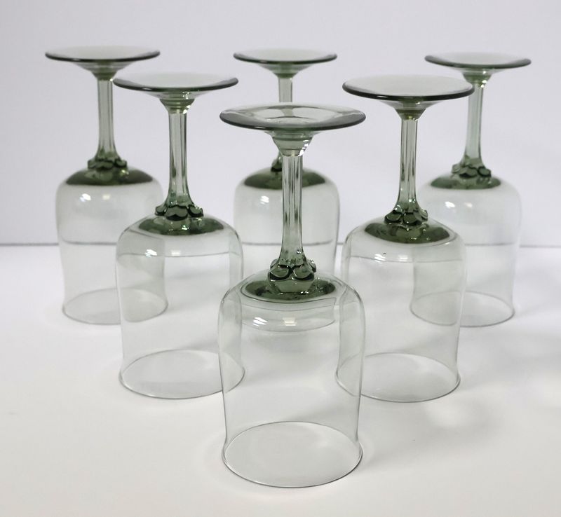 Lenox Crystal Green Mist Wine Glass Goblets (Set of 6) | 6 1/4” Tall