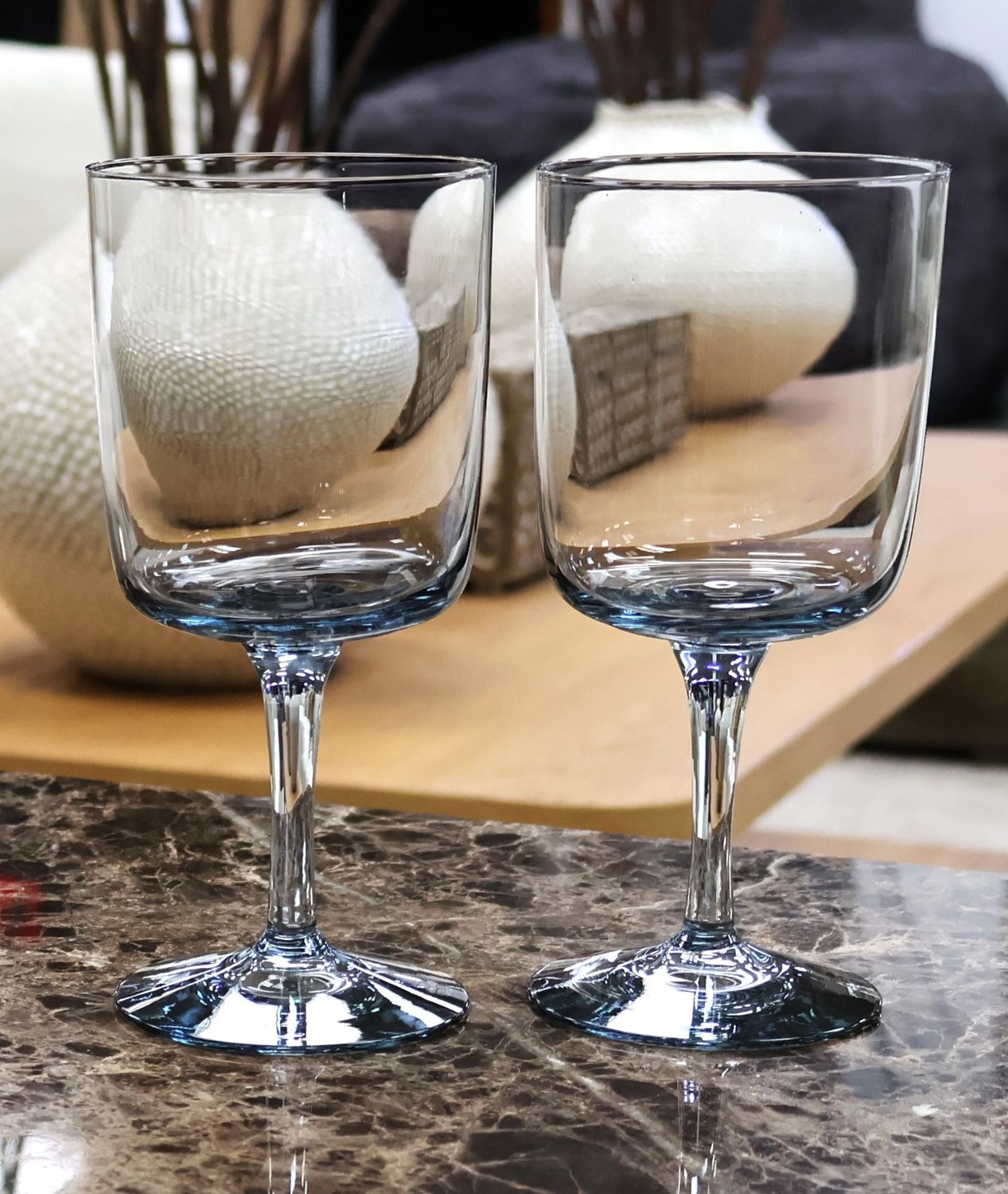Kosta Boda King Karl Twilight Blue 6 3/4” Water Goblets – Set of 2 | Multiple Sets Available