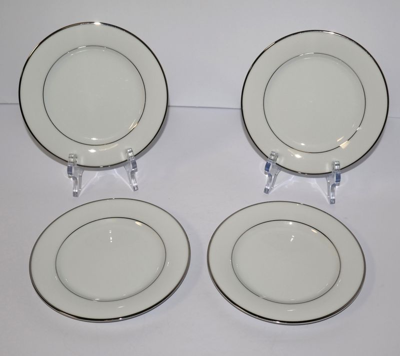 Noritake Derry (5931) 6 1/4&quot; Bread Plates – Set of 4 | Platinum Trim