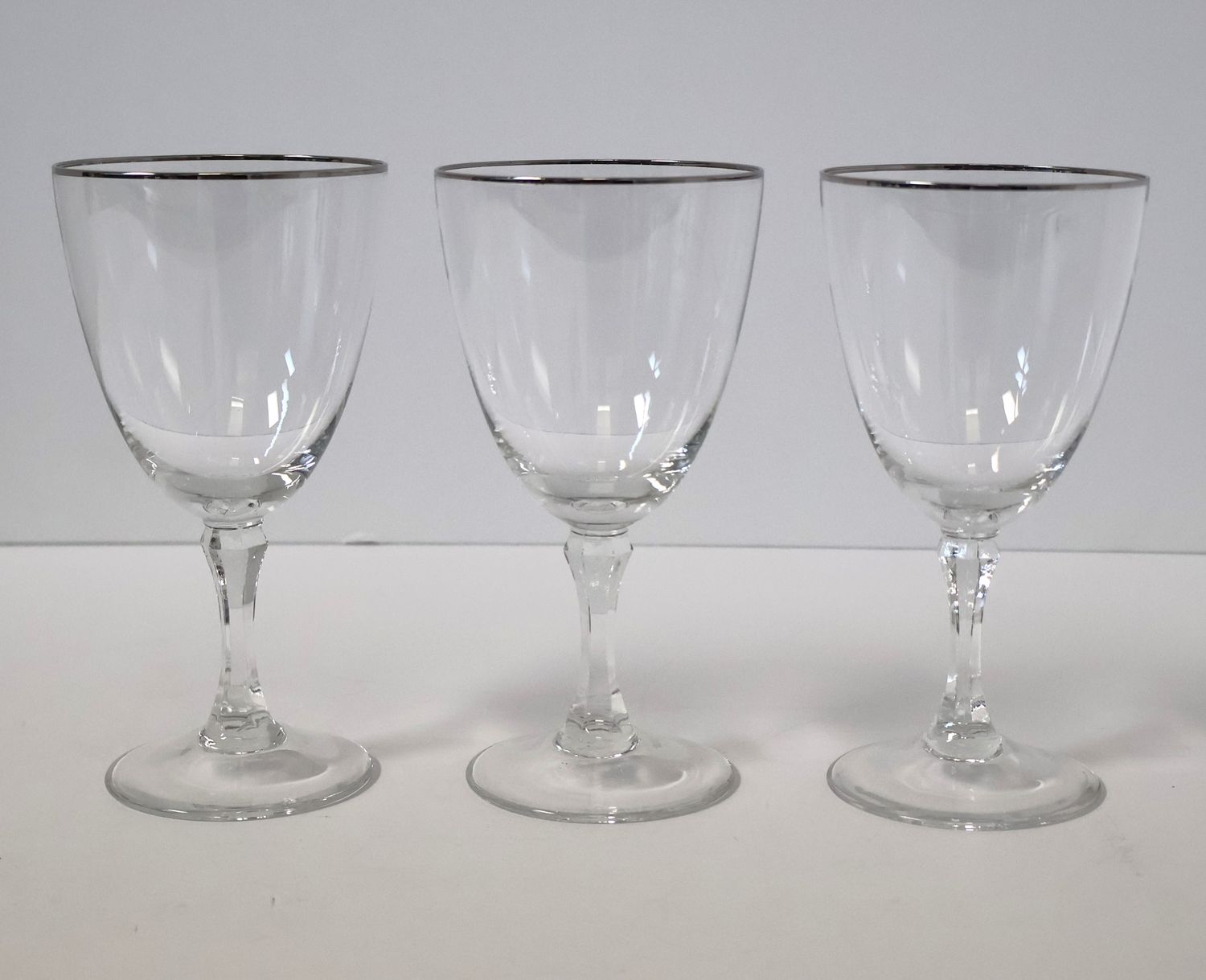 Lenox Montclair 5 7/8” Wine Glasses with Platinum Trim – Set of 3 | Made in USA