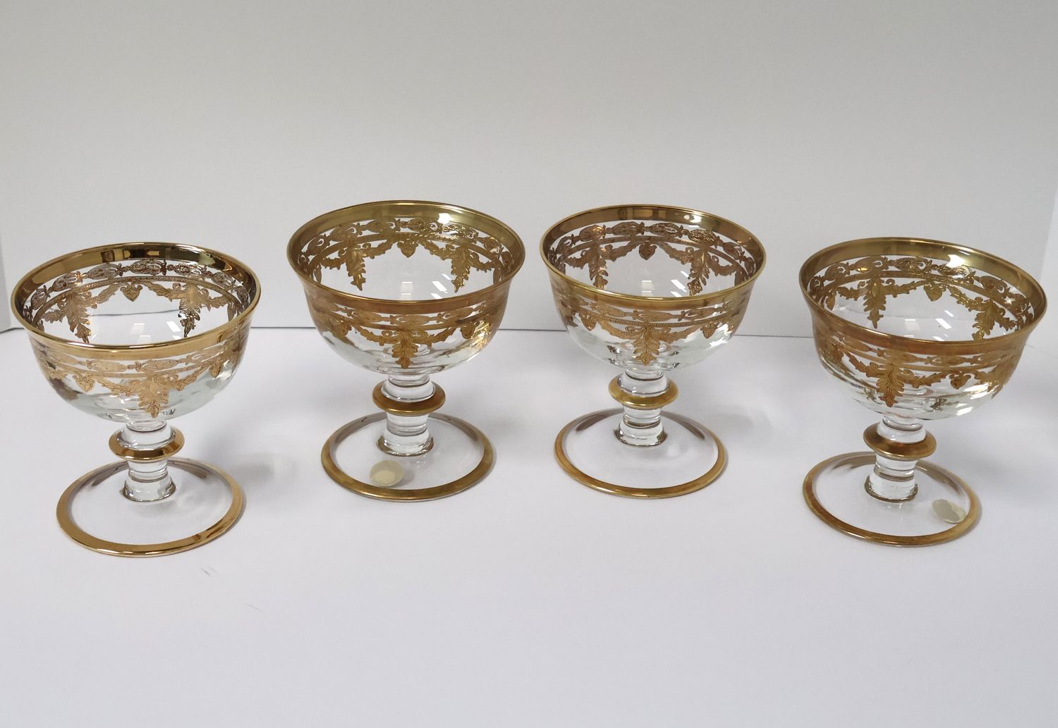 Arte Italica Vetro 24K Gold Footed Dessert Compotes – Set of 4 | Handcrafted in Italy