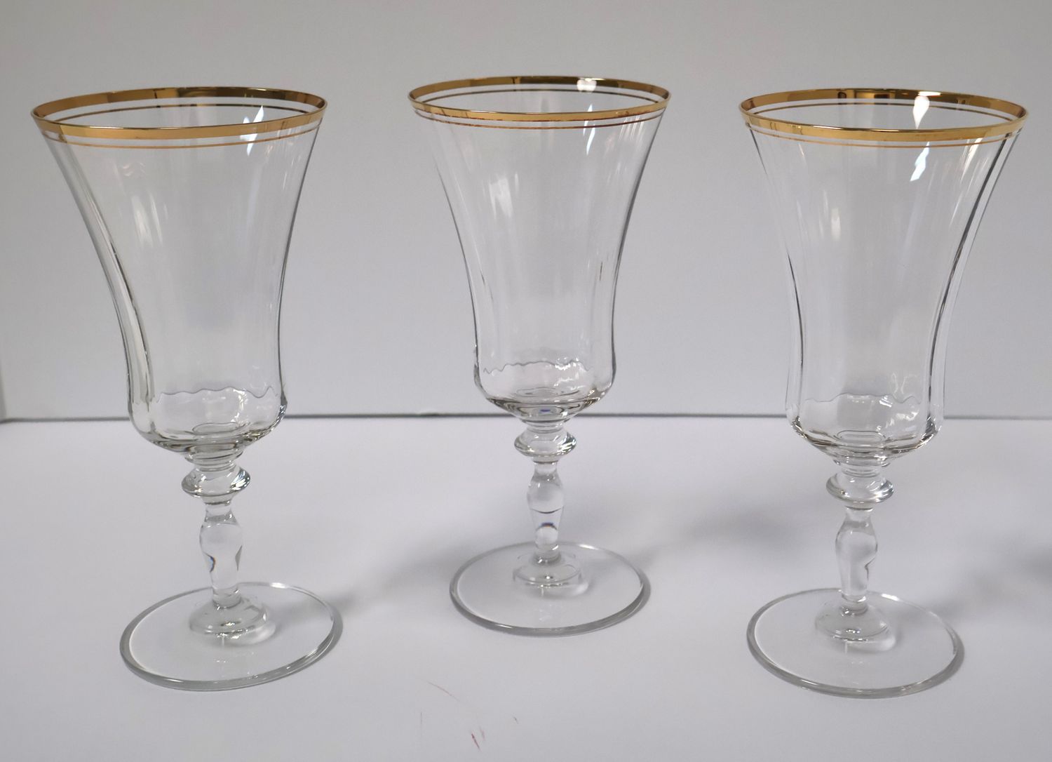 Mikasa Jamestown 8 1/8” Iced Tea Glasses – Set of 3 | Gold Trim