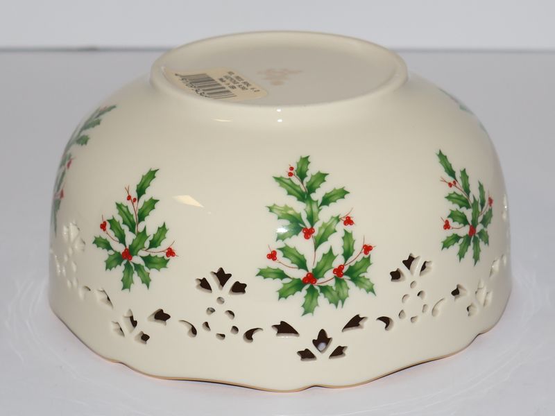 Lenox Holiday 6” Pierced All Purpose Serving Bowl – Holly &amp; Berries | Made in the USA