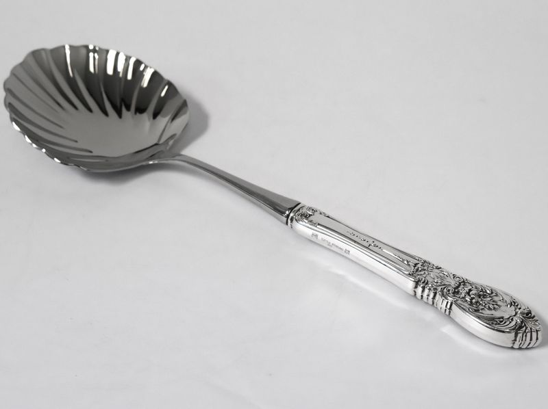 Tuttle Richelieu Sterling Silver Serving Spoon with Stainless Shell Bowl – 10 3/8” | No Monogram