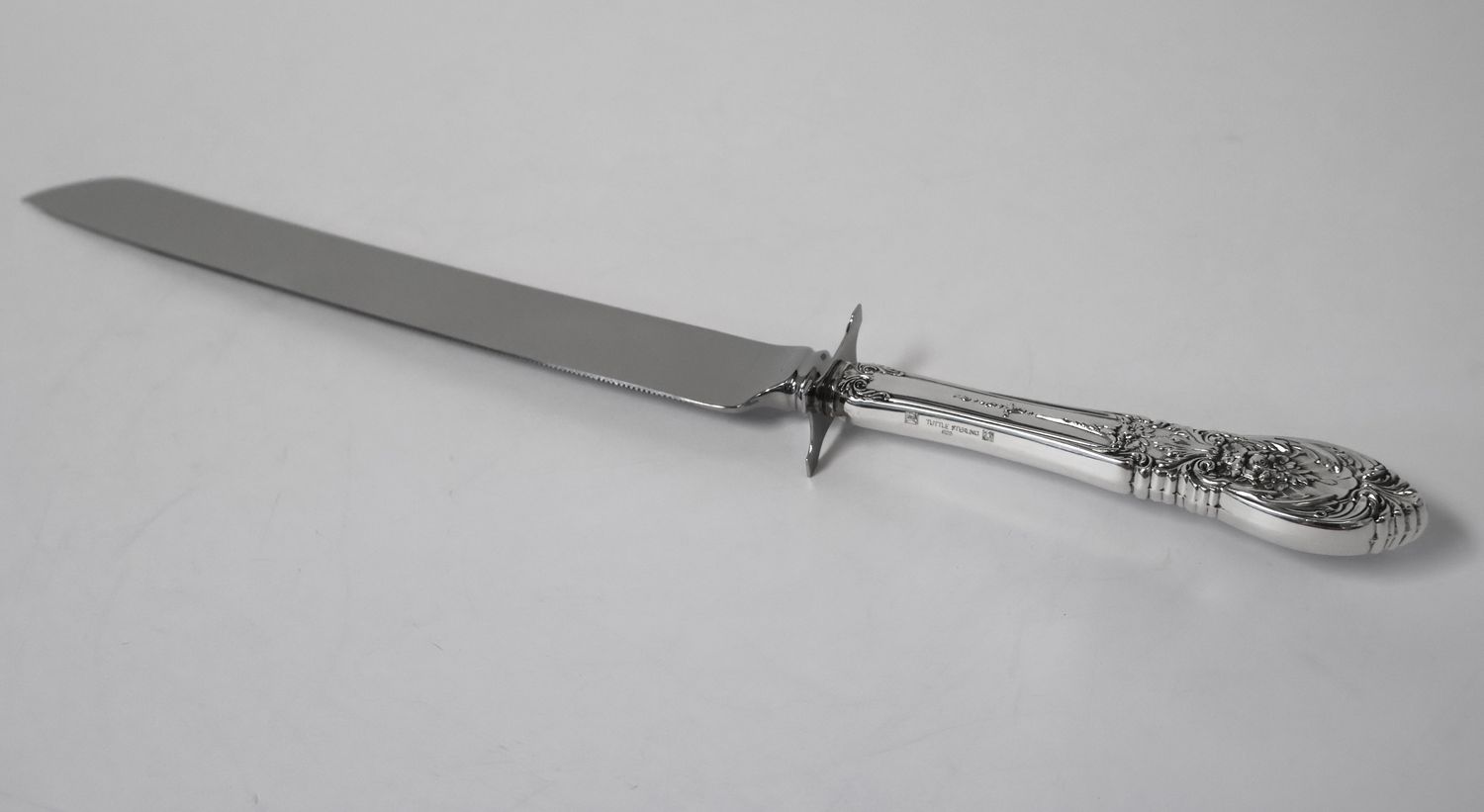 Tuttle Richelieu Sterling Silver Wedding Cake Knife with Guard – 12 3/4” | No Monogram