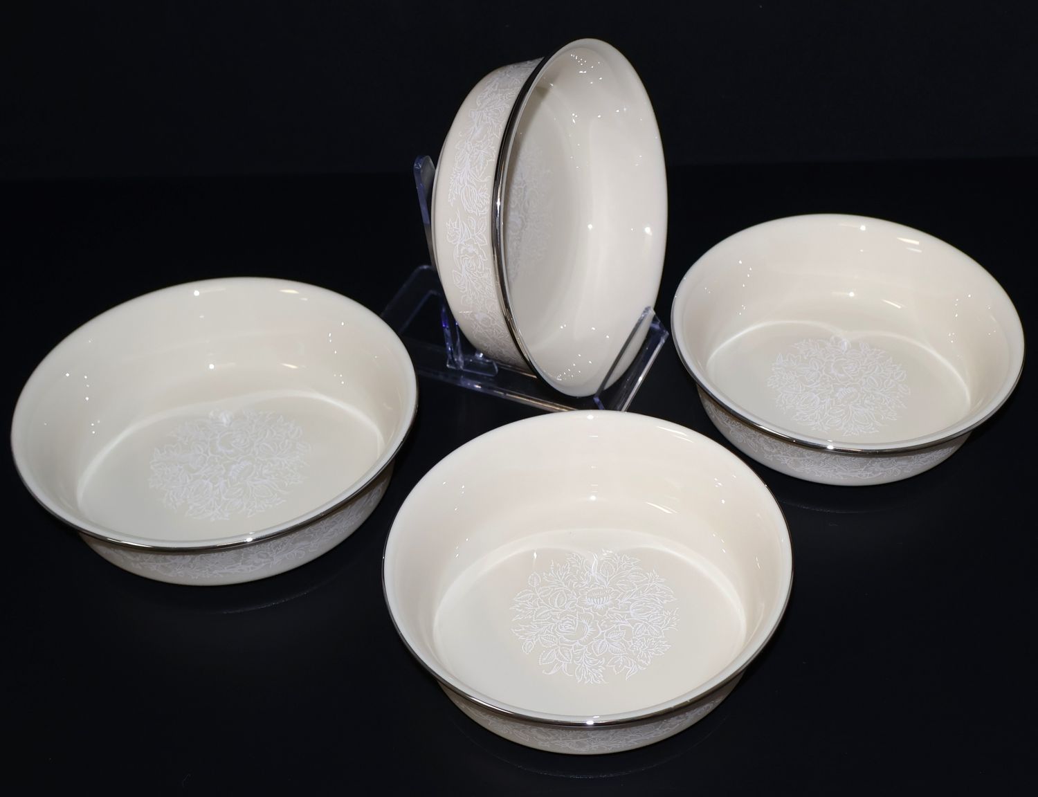 Lenox Moonspun 5 1/4” Fruit/Dessert Bowls – Set of 4 | Multiple Sets Available