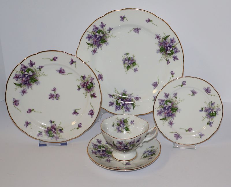 Rossetti Spring Violets 5-Piece Place Setting – Occupied Japan | Multiple Sets Available