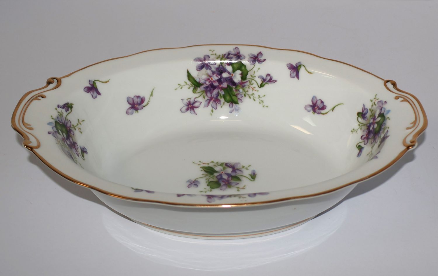 Rossetti Spring Violets 11” Oval Vegetable Serving Bowl | Occupied Japan
