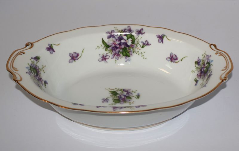 Rossetti Spring Violets 11” Oval Vegetable Serving Bowl | Occupied Japan