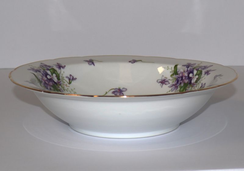 Rossetti Spring Violets 8 7/8” Round Vegetable Serving Bowl | Occupied Japan