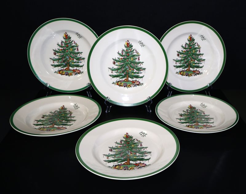 Spode Christmas Tree Dinner Plates – Set of 6 | Made in England