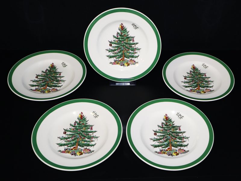 Spode Christmas Tree Bread Plates – Set of 5 | Made in England