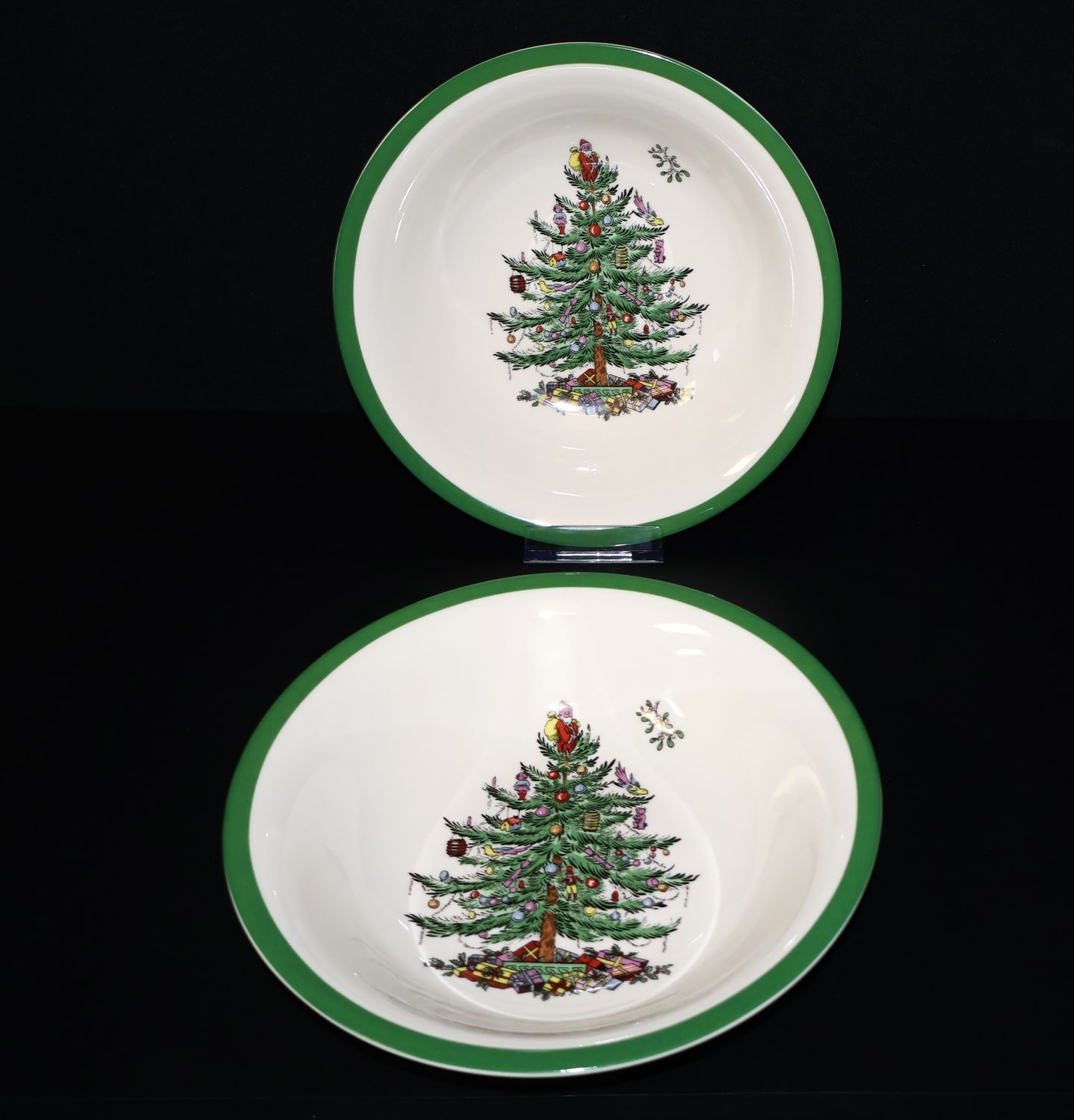 Spode Christmas Tree 8” Ascot Coupe Cereal Bowls | Set of 2