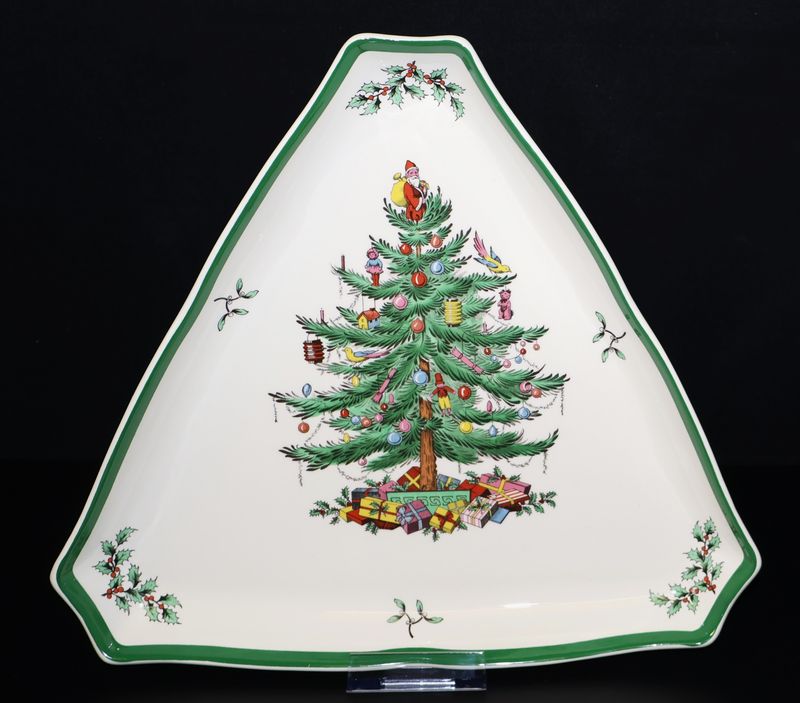 Spode Christmas Tree Large Triangle Serving Tray – 11 3/4” | Made in England