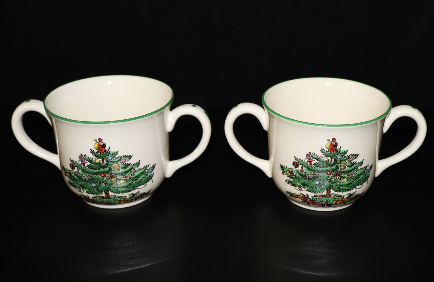 Spode Christmas Tree Child’s Two-Handled Mugs - Set of 2 | Made in England
