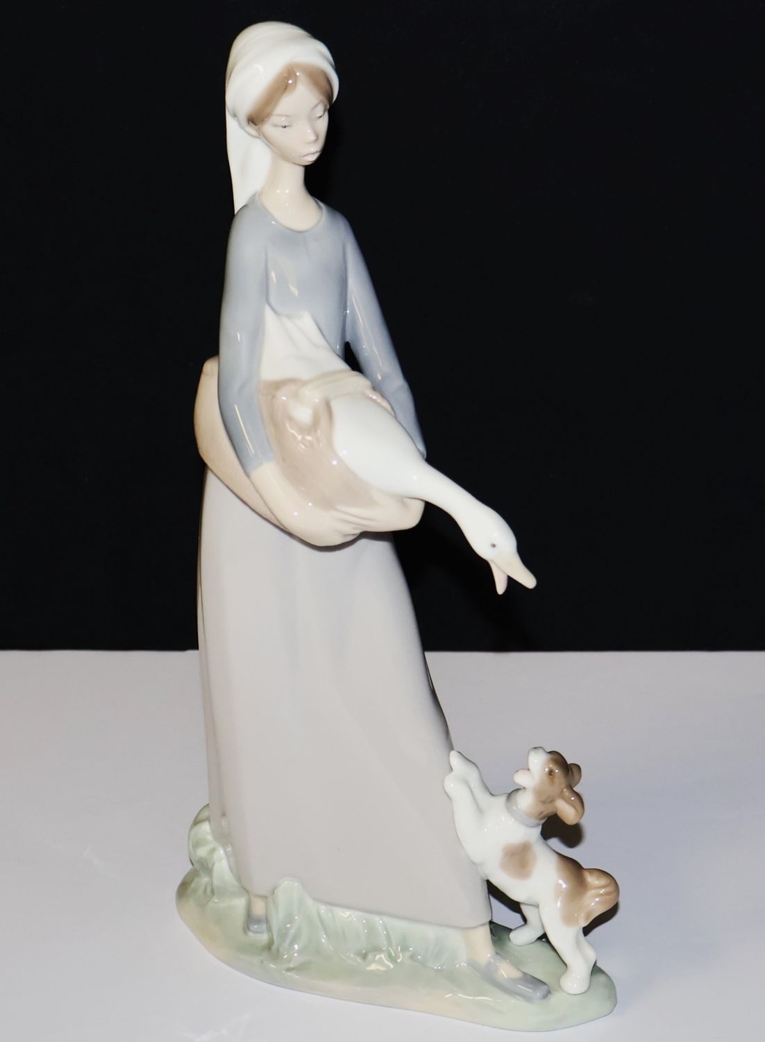 Lladro Girl with Goose and Dog Porcelain Figurine – 10 3/4” Tall | Item #4866
