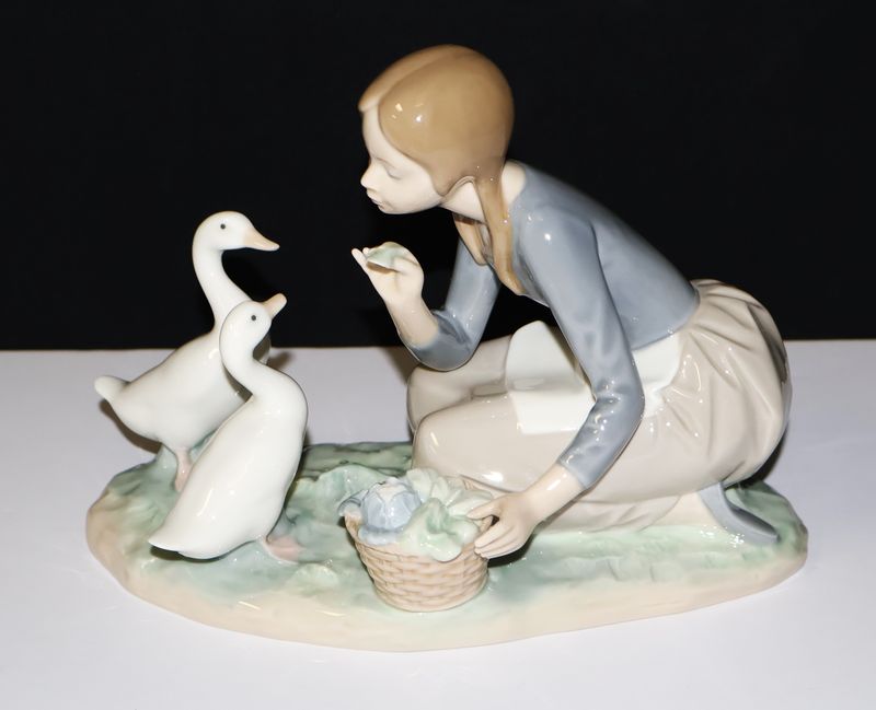 Lladro Girl Feeding the Ducks Porcelain Figurine – 6 1/2” Tall | Item #4849