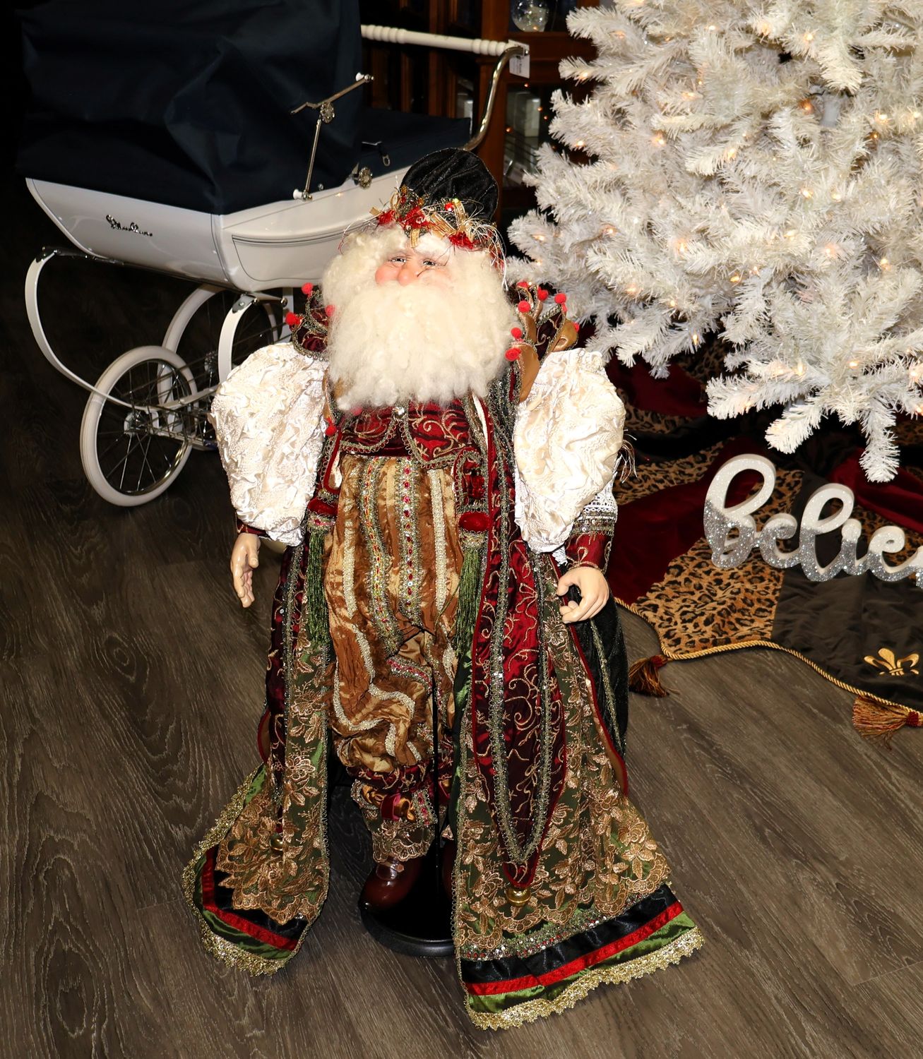 Katherine&#39;s Collection by Wayne Kleski | 32” Tall Christmas Santa Doll with Metal Stand