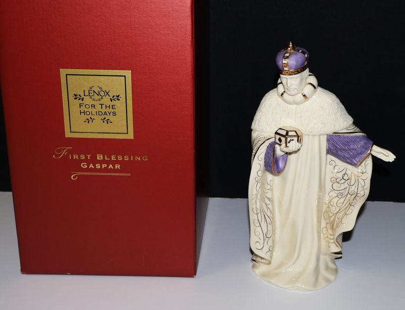Lenox First Blessing “King Gaspar” Nativity Figurine – 8 3/4" | Original Box