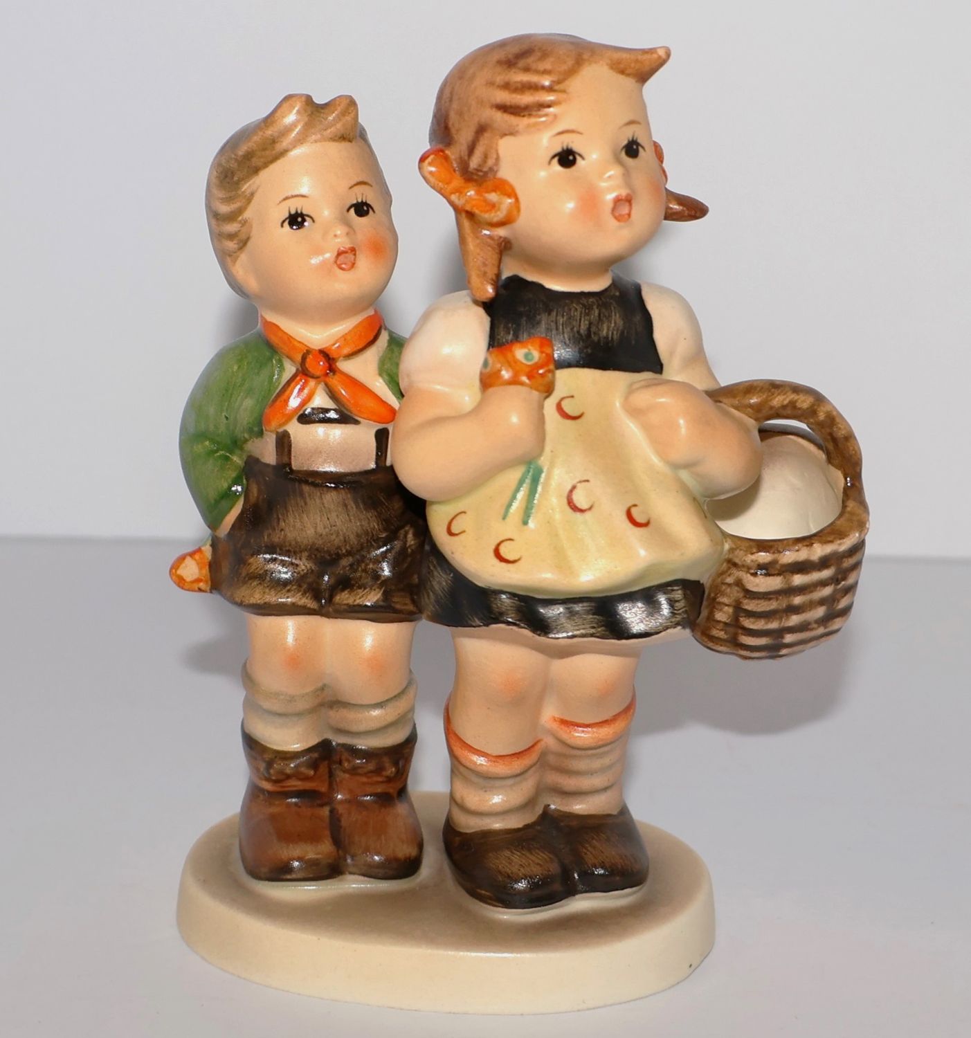 Hummel “To Market” Boy &amp; Girl with Basket Figurine – TMK-3 | Item #49 3/0 | 1960’s