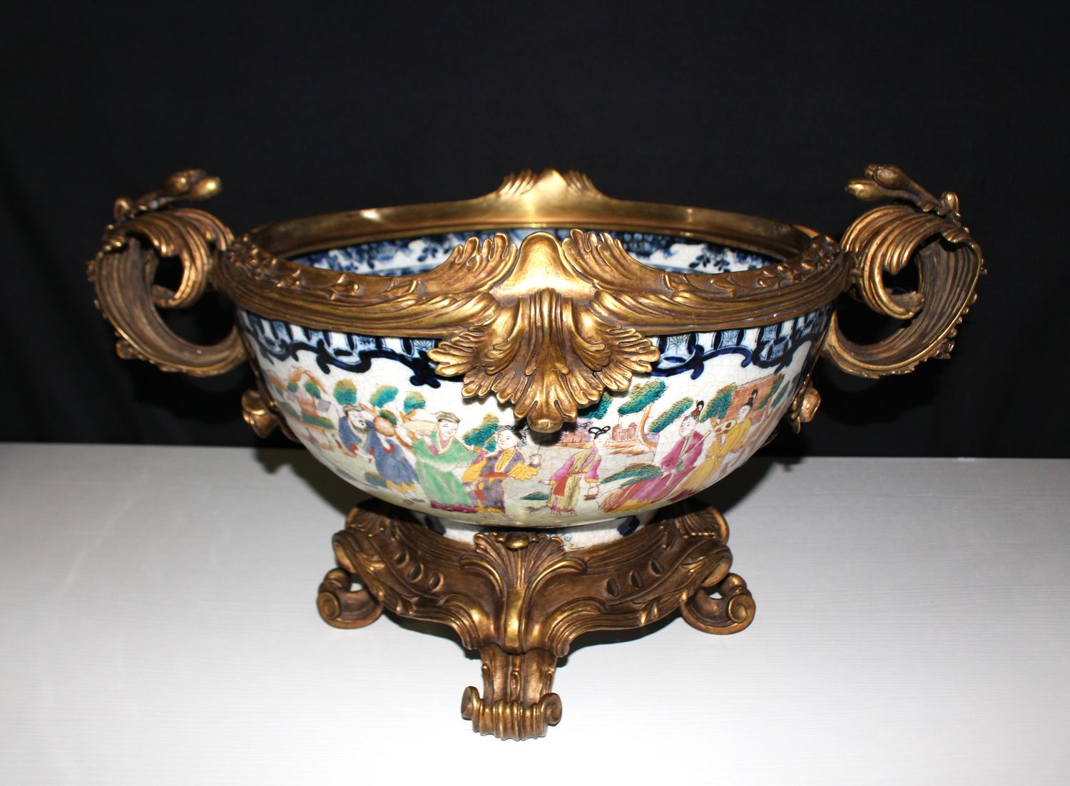 Antique Chinese Heavy Porcelain Jardinière in French Bronze Mount | c. 1880–1900