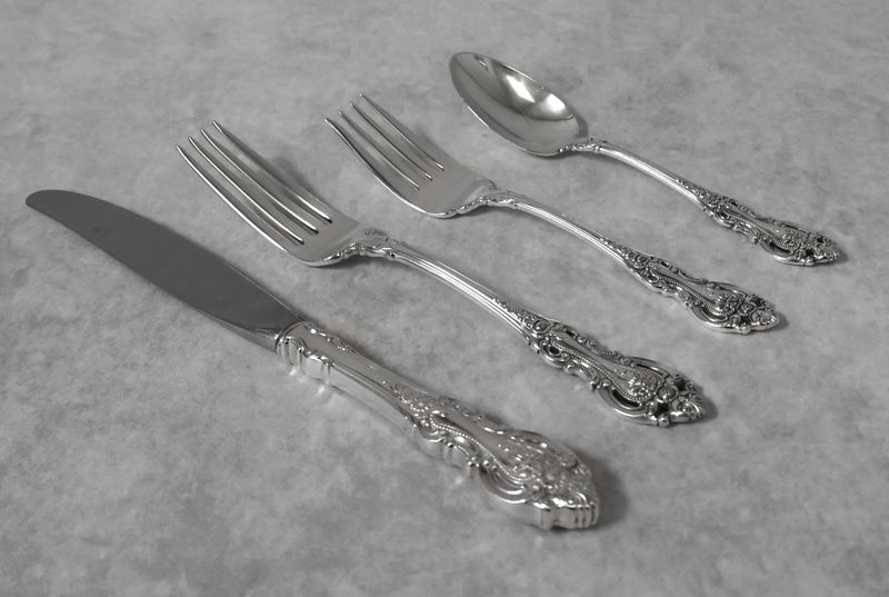 Wallace Grand Victorian Sterling Silver 4-Piece Place Setting, No Mono - Multiple Available