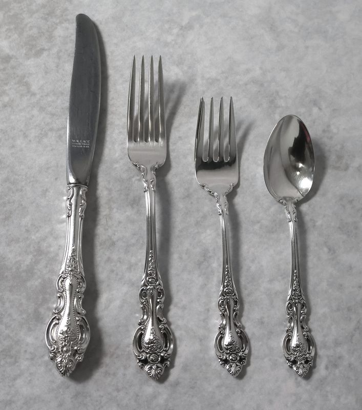 Wallace Grand Victorian Sterling Silver 4-Piece Place Setting, No Mono - Multiple Available
