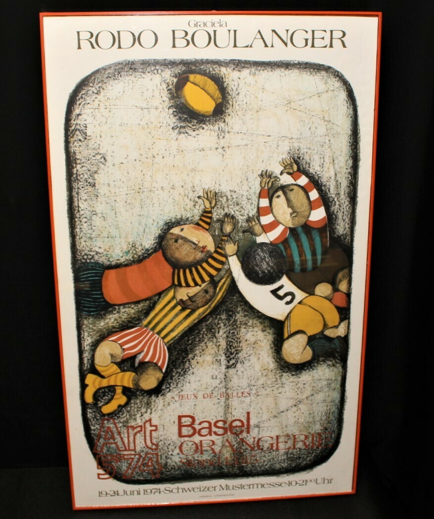 Graciela Rodo Boulanger 1974 Football Exhibition Original Framed Poster