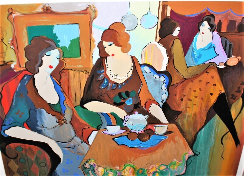 Itzchak Tarkay “Casey for Tea” Signed Serigraph | EA Artist Proof 27/50 | Framed w/ COA
