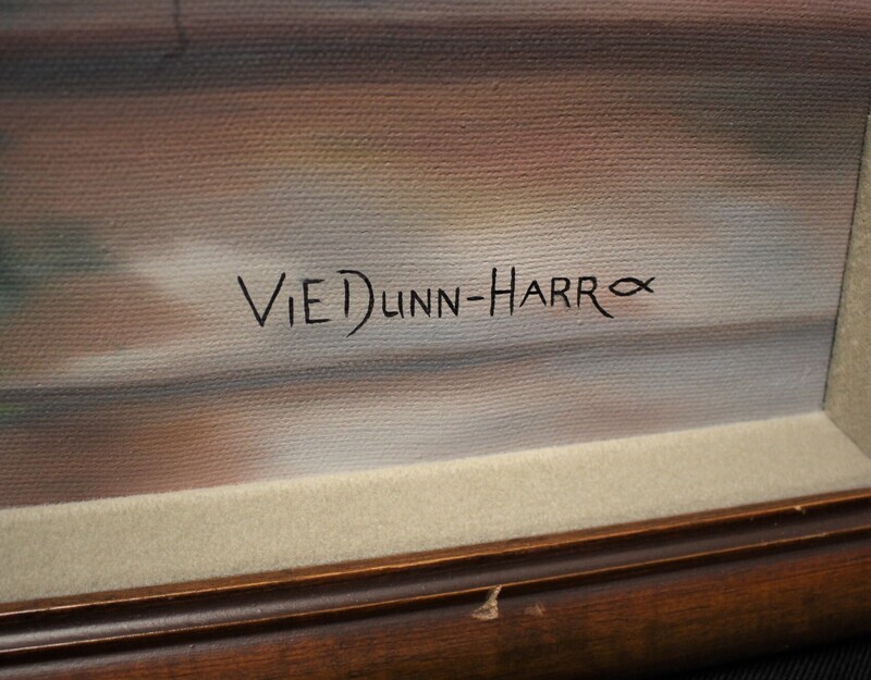 Vie Dunn-Harr “The Balcony” Acrylic on Canvas Painting | Signed Framed Contemporary Realism