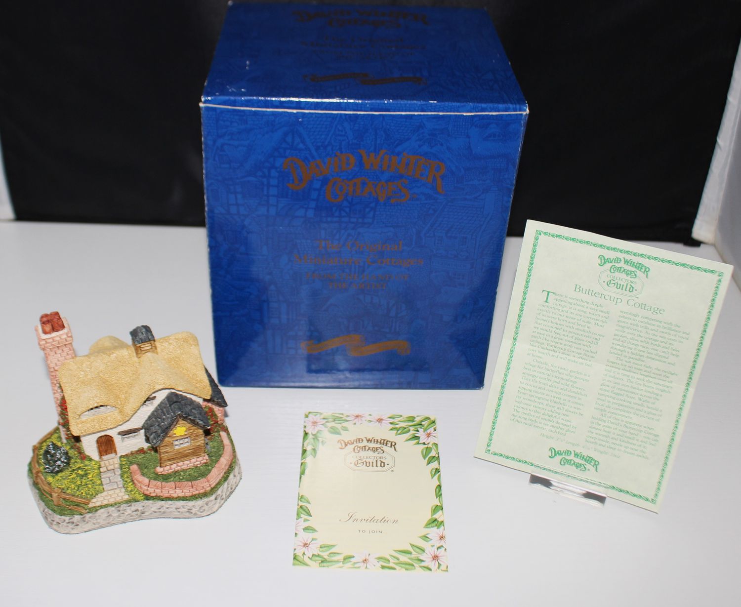David Winter "Buttercup Cottage" 1995 Collectors Guild Scene in Box with COA