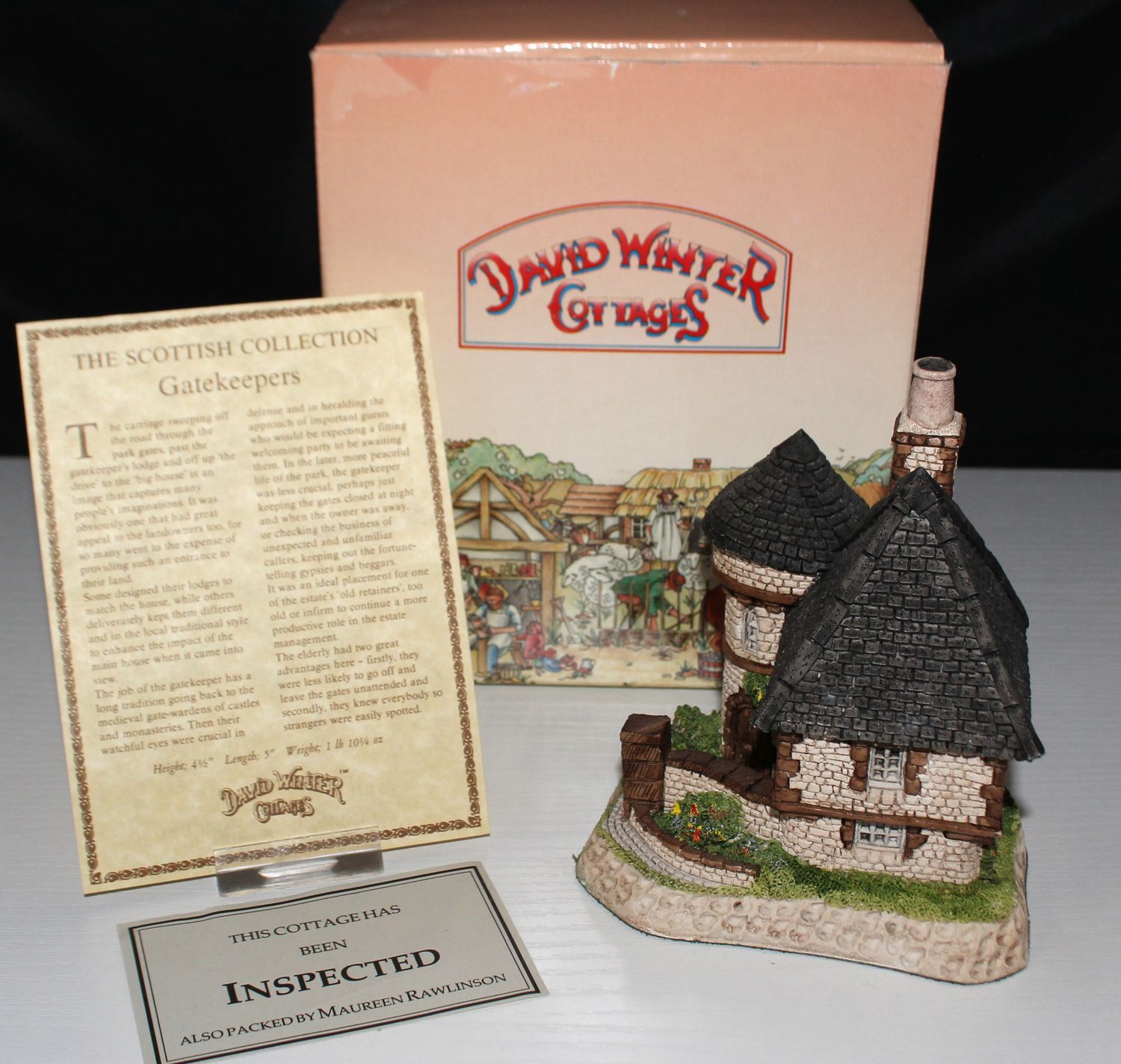 David Winter Gatekeepers Cottage 1988 Scottish Collection in Box with COA
