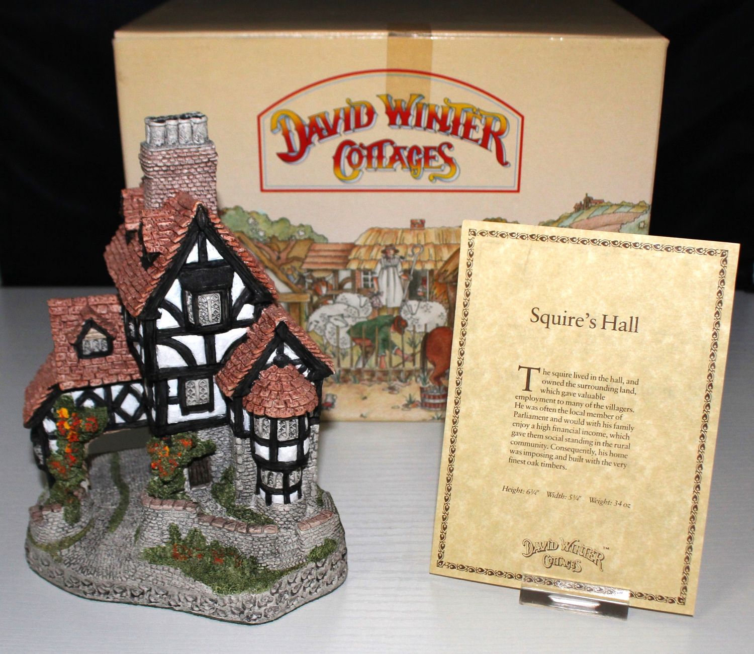 David Winter Squires Hall 1985 Landowners Collection in Box with COA